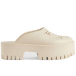 Dép Gucci Platform Perforated G Sandal Cream Like Auth