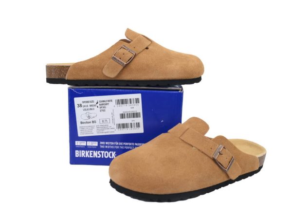 Dép Birkenstock Boston Soft Footbed Suede Mink Màu Nâu