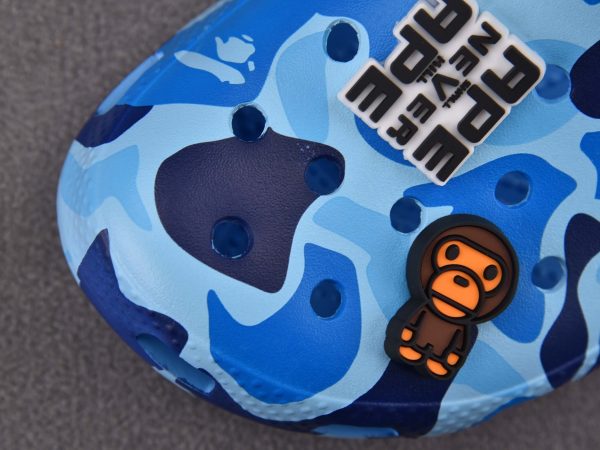 Dép Crocs Classic Clog x A Bathing Ape ABC Camo Blue Like Auth